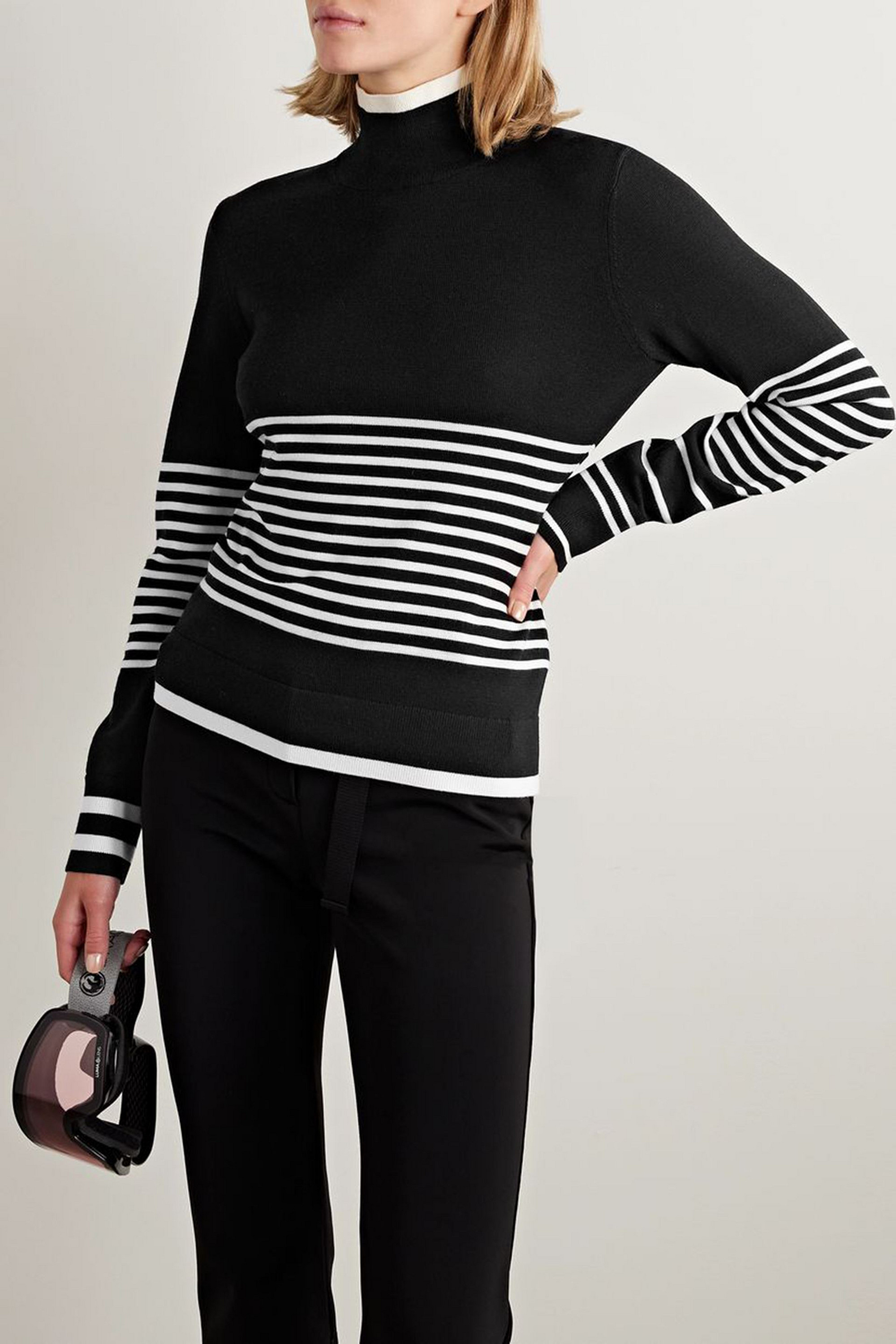 ERIN SNOW Jackie striped merino wool turtleneck sweater