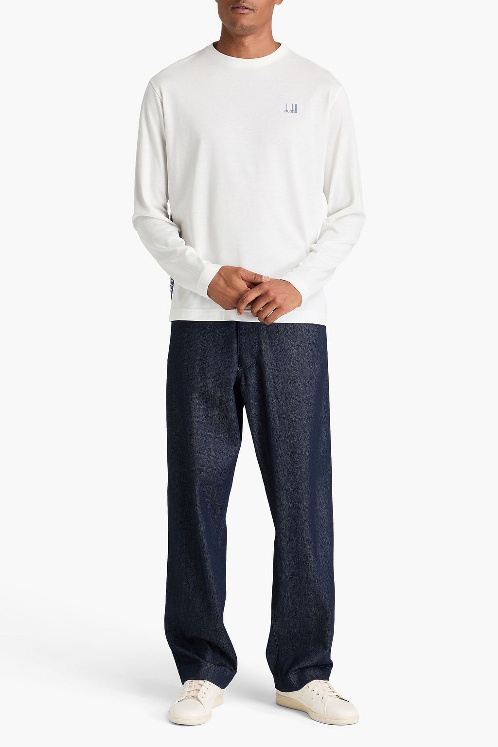DUNHILL Printed jacquard-knit cotton-jersey T-shirt