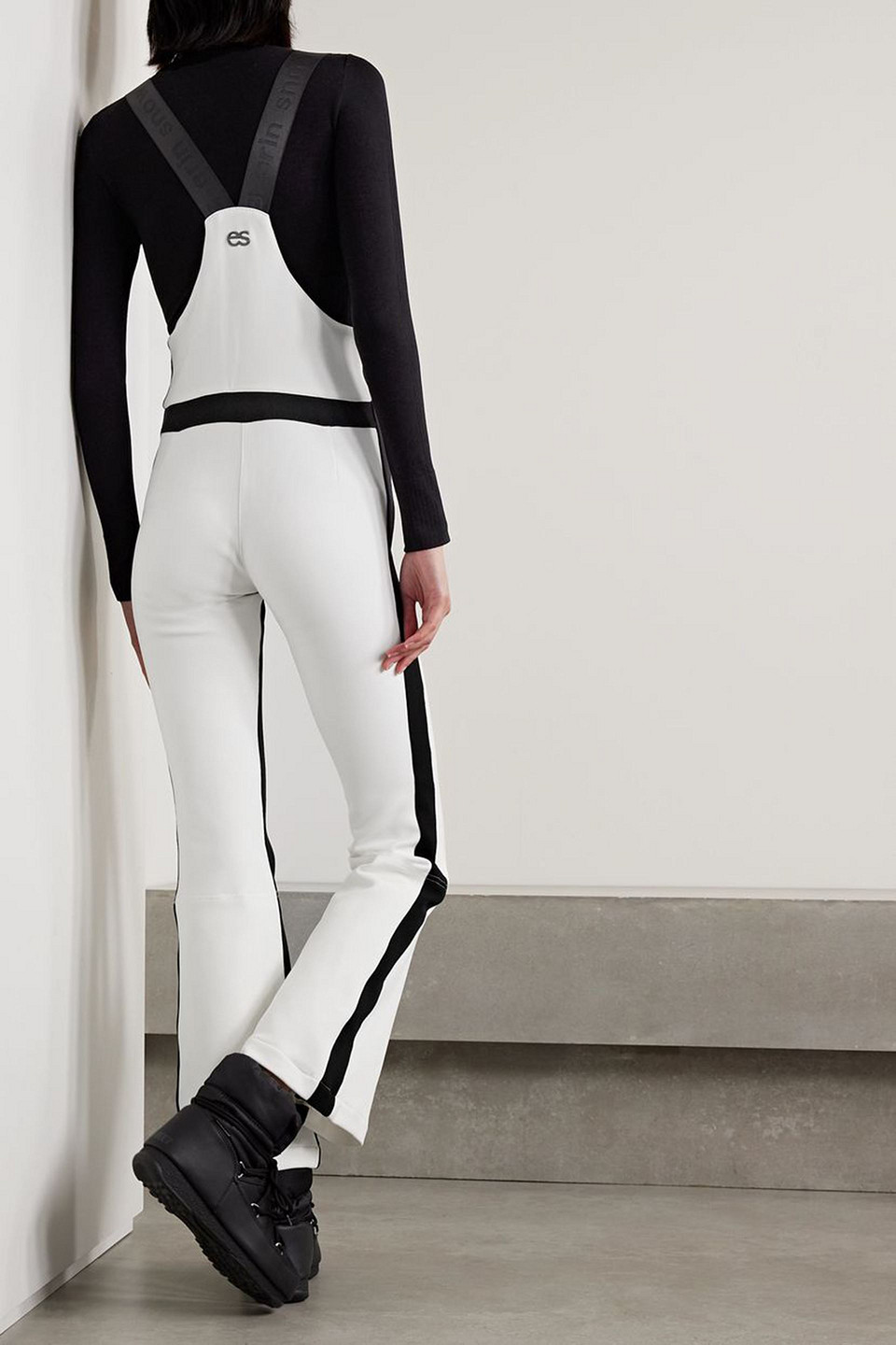Erin Snow Kris Striped Ski Salopettes In Weiss