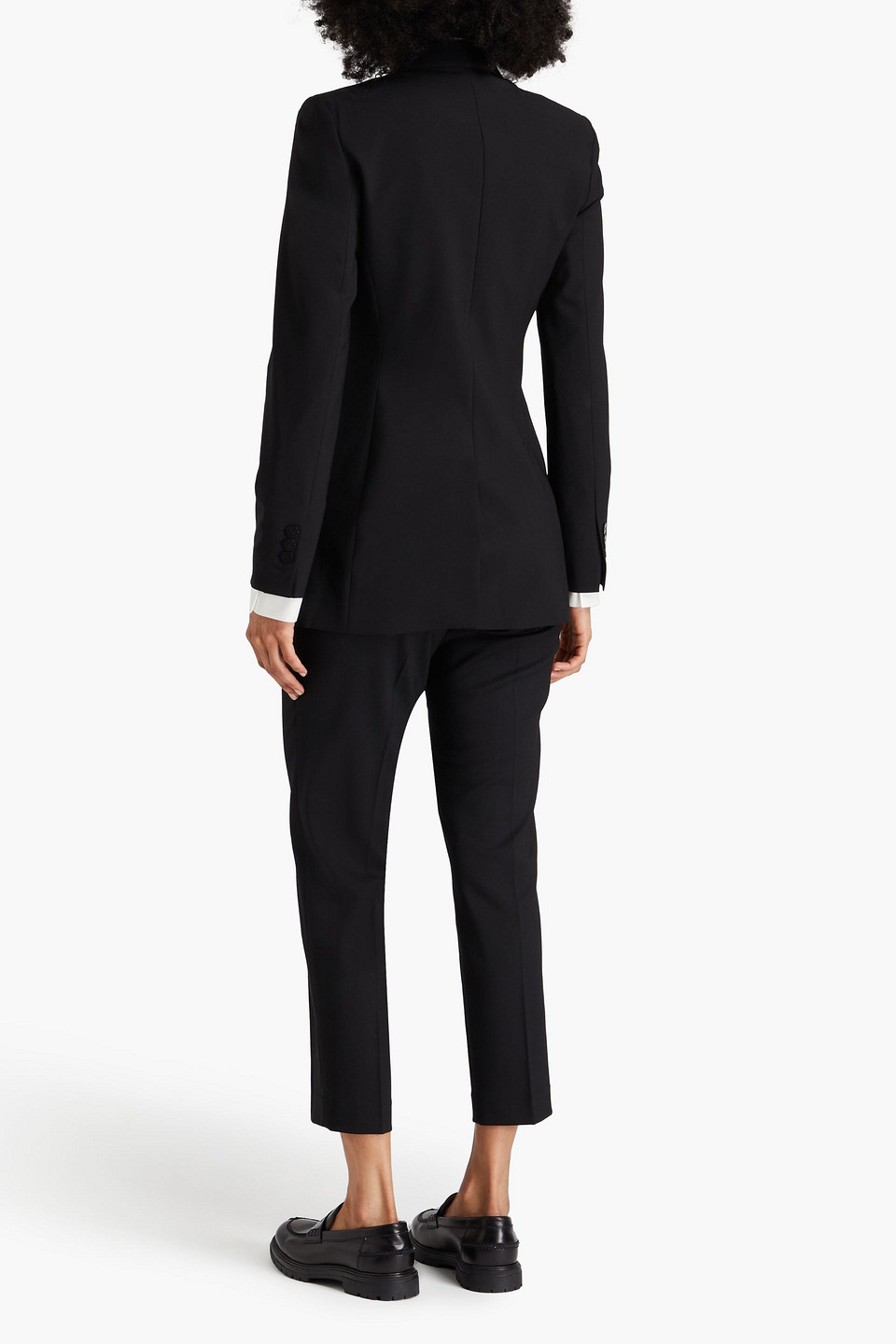 Theory Double-breasted Wool-blend Blazer In Black