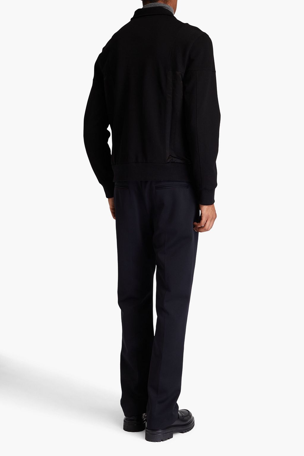 DUNHILL ニット トラックジャケット サテンパネル
