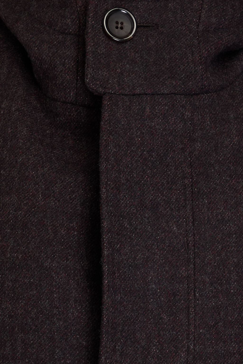 CANALI معطف بقبعة مصنوع من التويل والصوف الممشّط