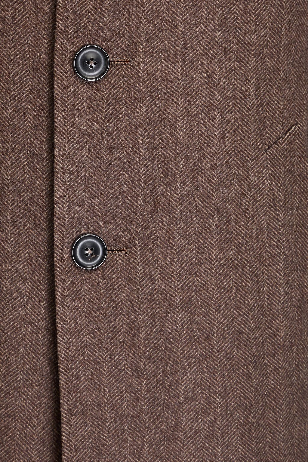 CANALI معطف من الكشمير واللبّاد الممشّط مزين بنمط متعرج