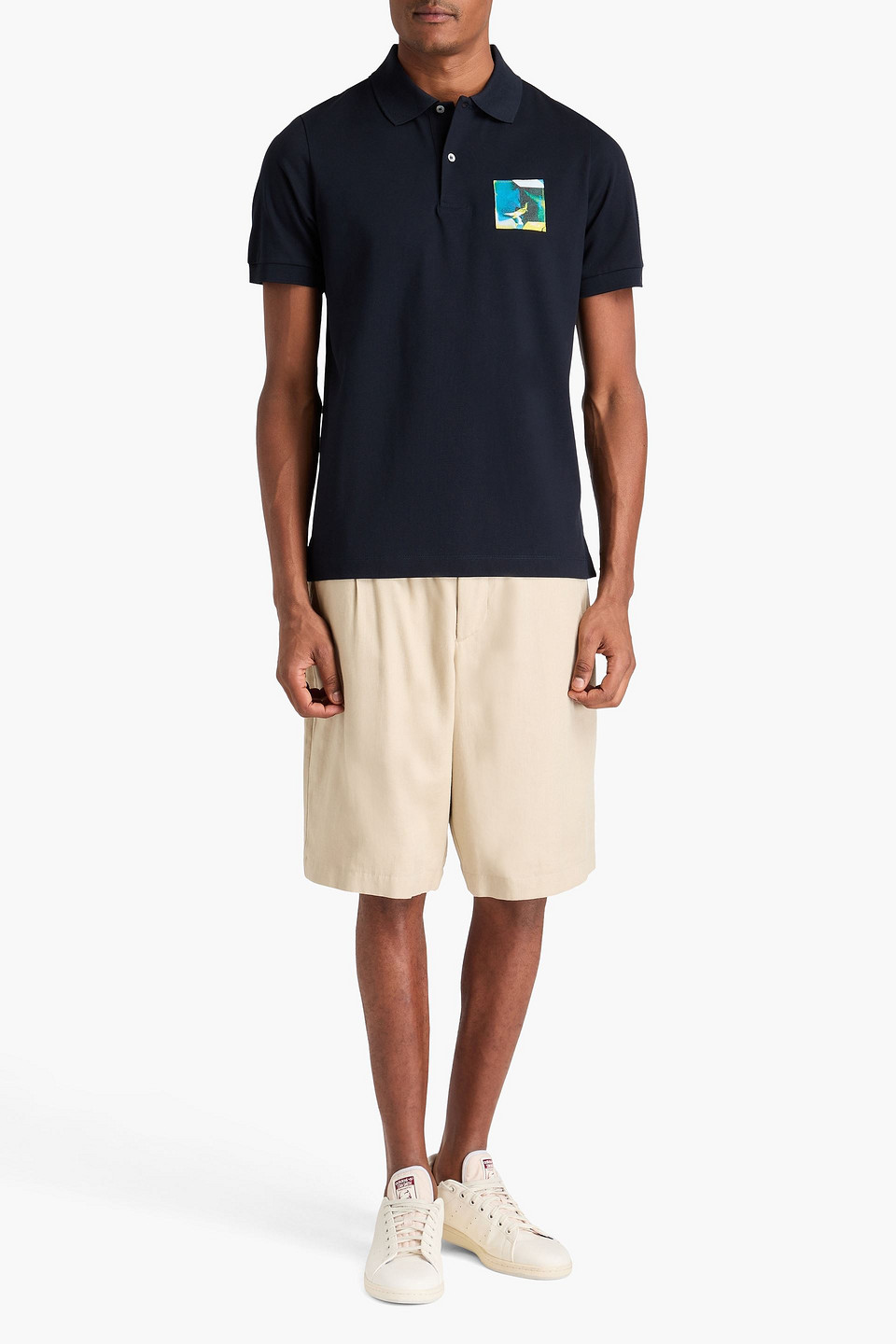 DUNHILL APPLIQUÉD COTTON-PIQUÉ POLO SHIRT