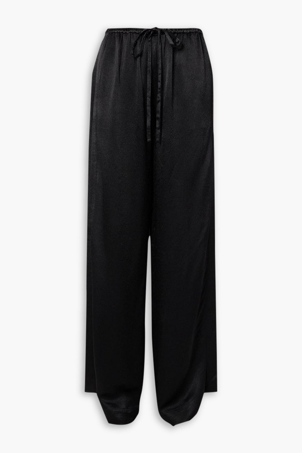 Proenza Schouler Hazel Satin-crepe Wide-leg Pants In Black