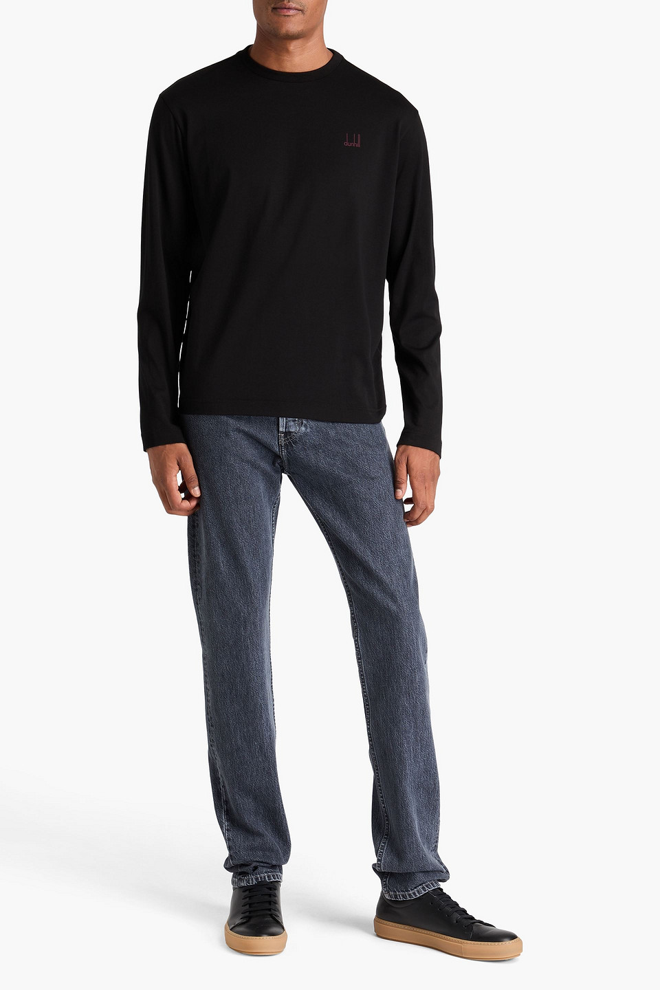DUNHILL JACQUARD-KNIT COTTON-JERSEY T-SHIRT