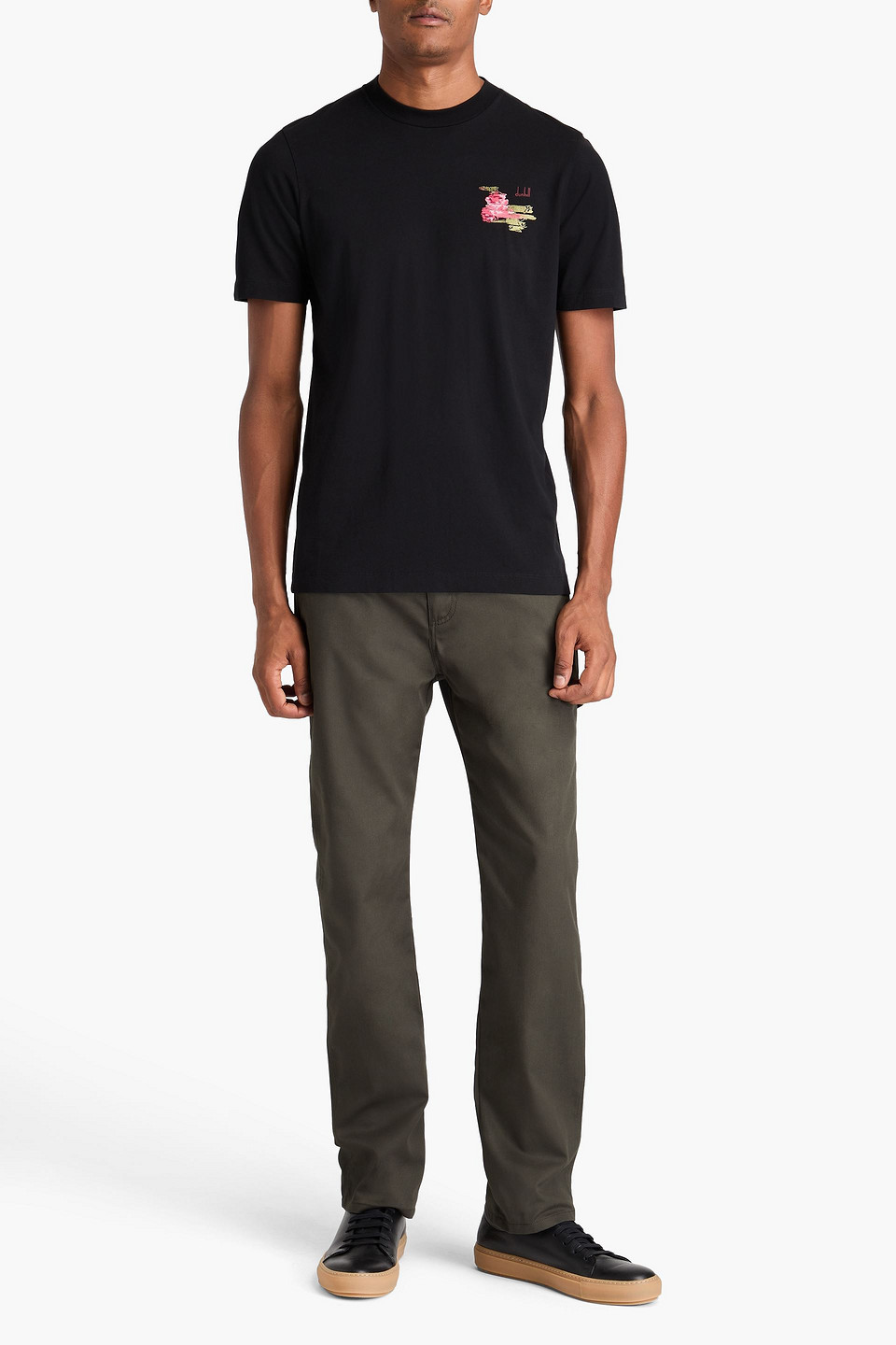 DUNHILL EMBROIDERED COTTON-JERSEY T-SHIRT