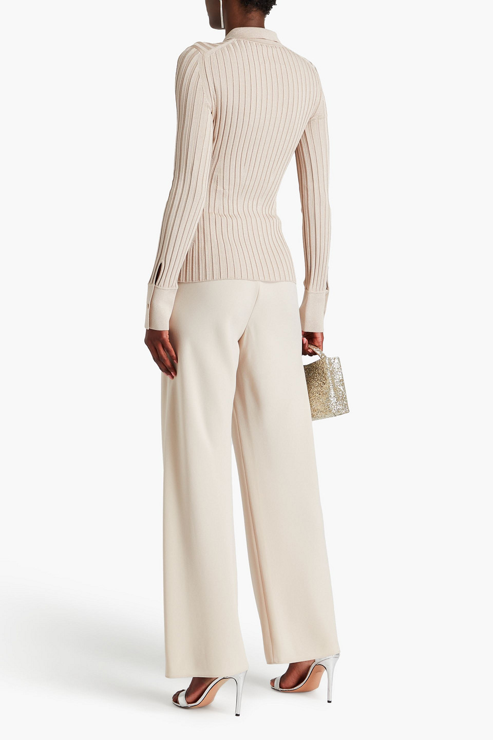  Galvan London - Cardigan Aus Rippstrick In Metallic-optik - Neutral - Xs 