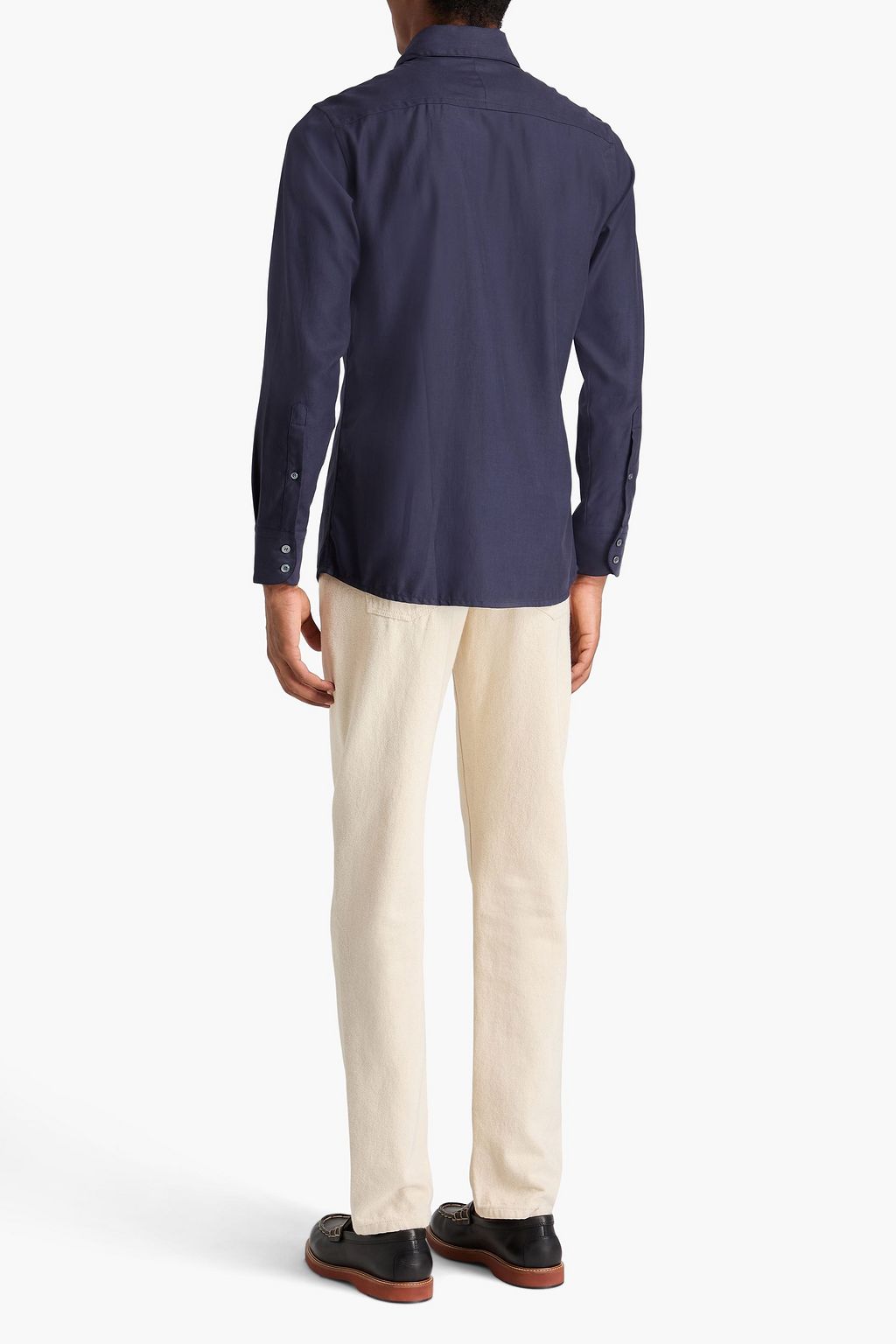 DUNHILL Lyocell and cotton-blend twill shirt
