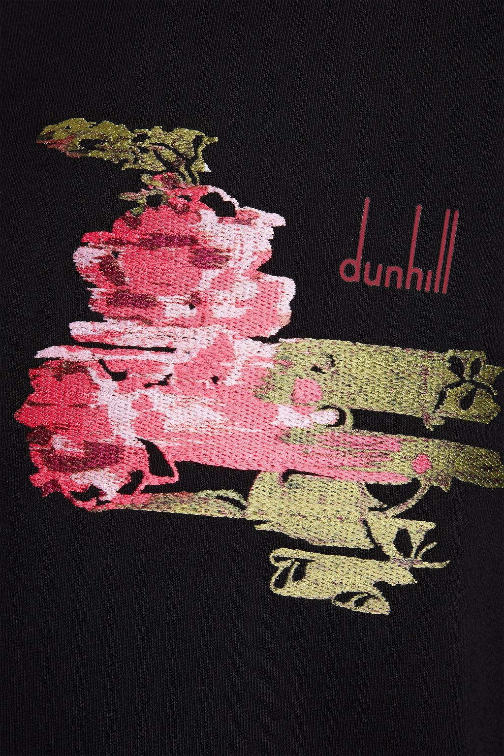 DUNHILL Embroidered French cotton-terry sweatshirt