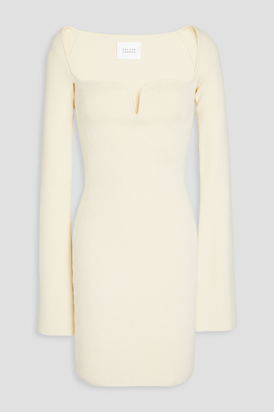 Galvan Ribbed-knit Mini Dress In Cream