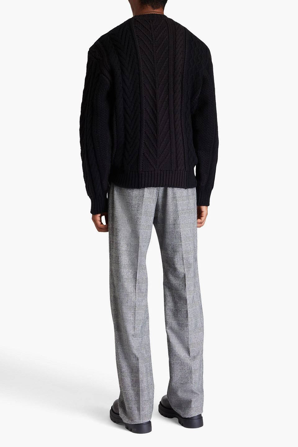 DUNHILL CABLE-KNIT WOOL AND COTTON-BLEND SWEATER