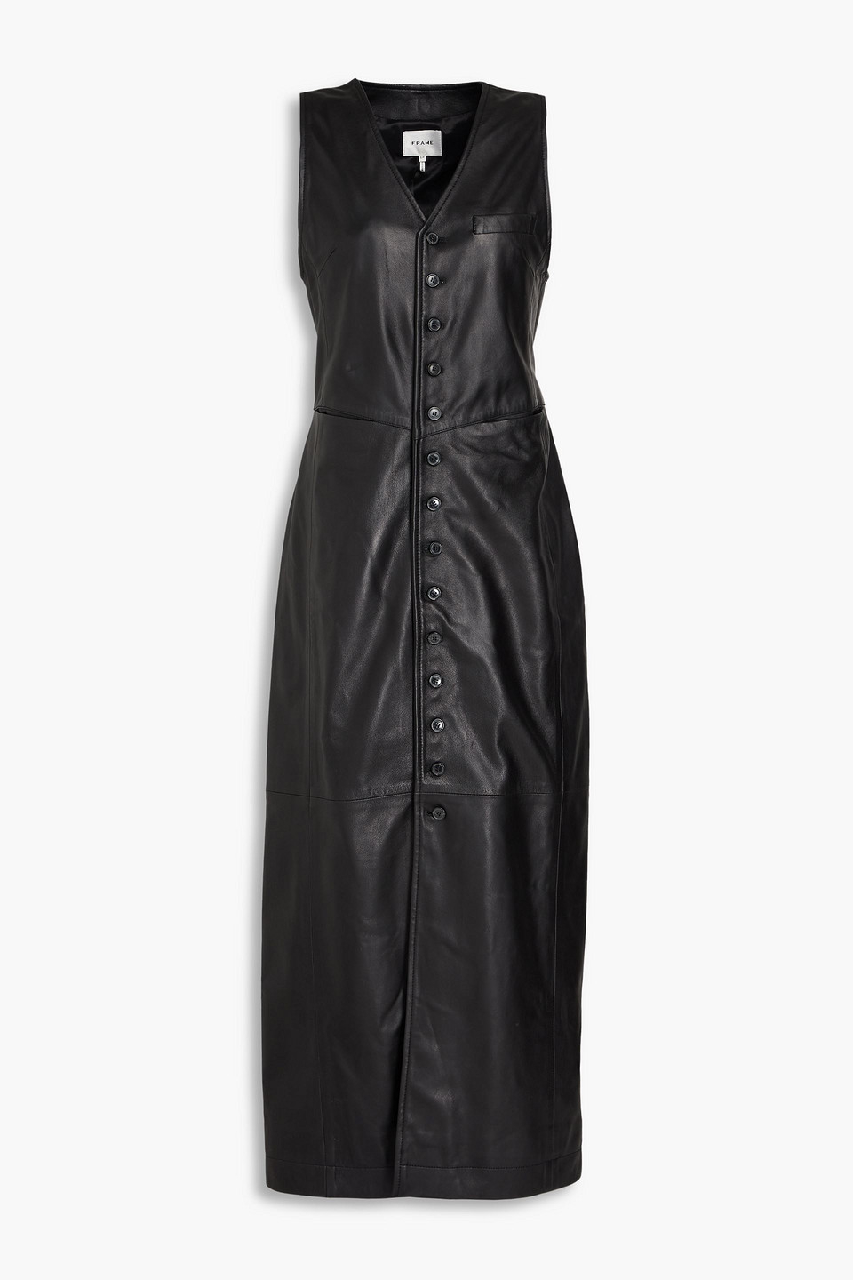 Leather midi dress
