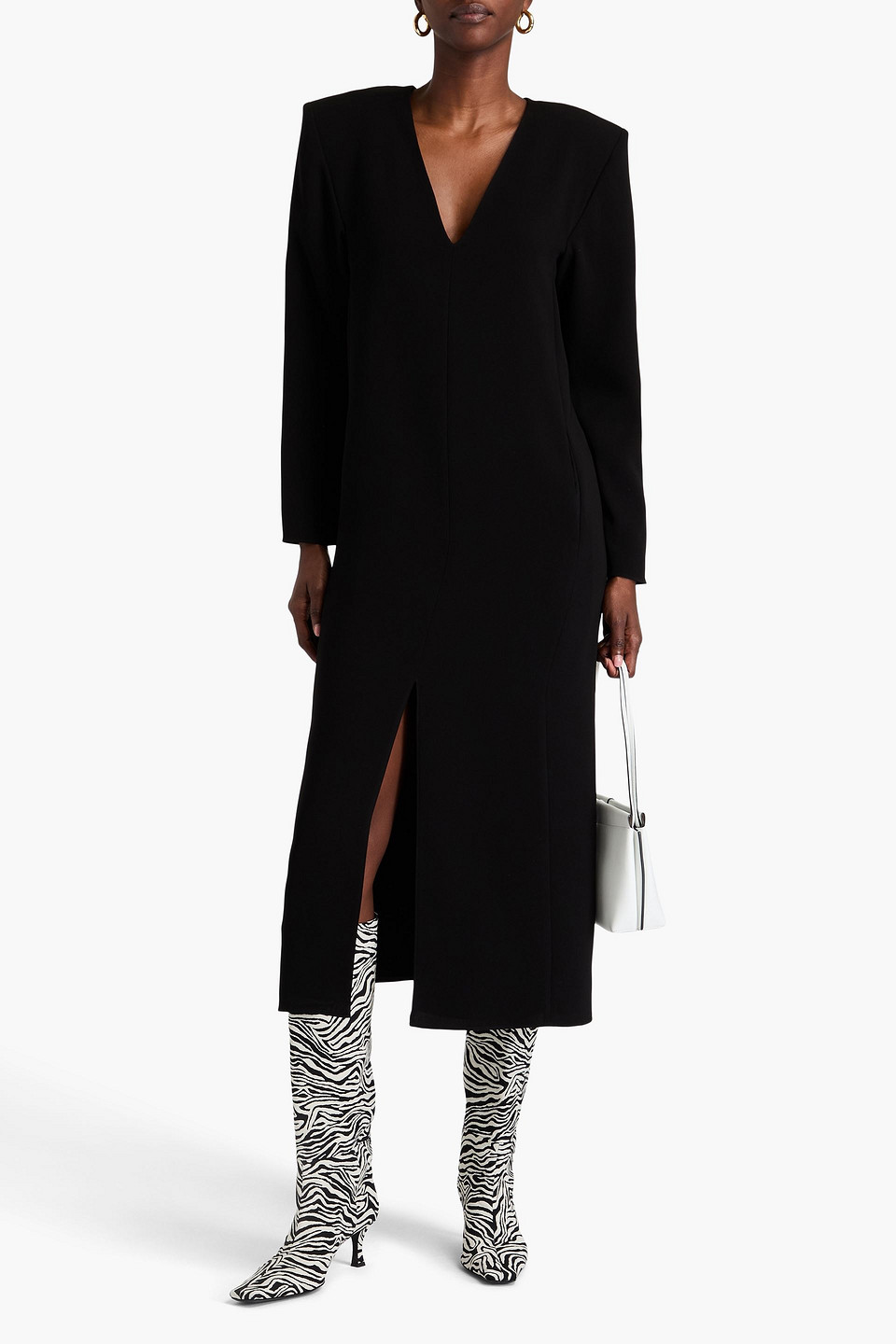  Tibi - Midikleid Aus Crêpe - Schwarz - Us 00 
