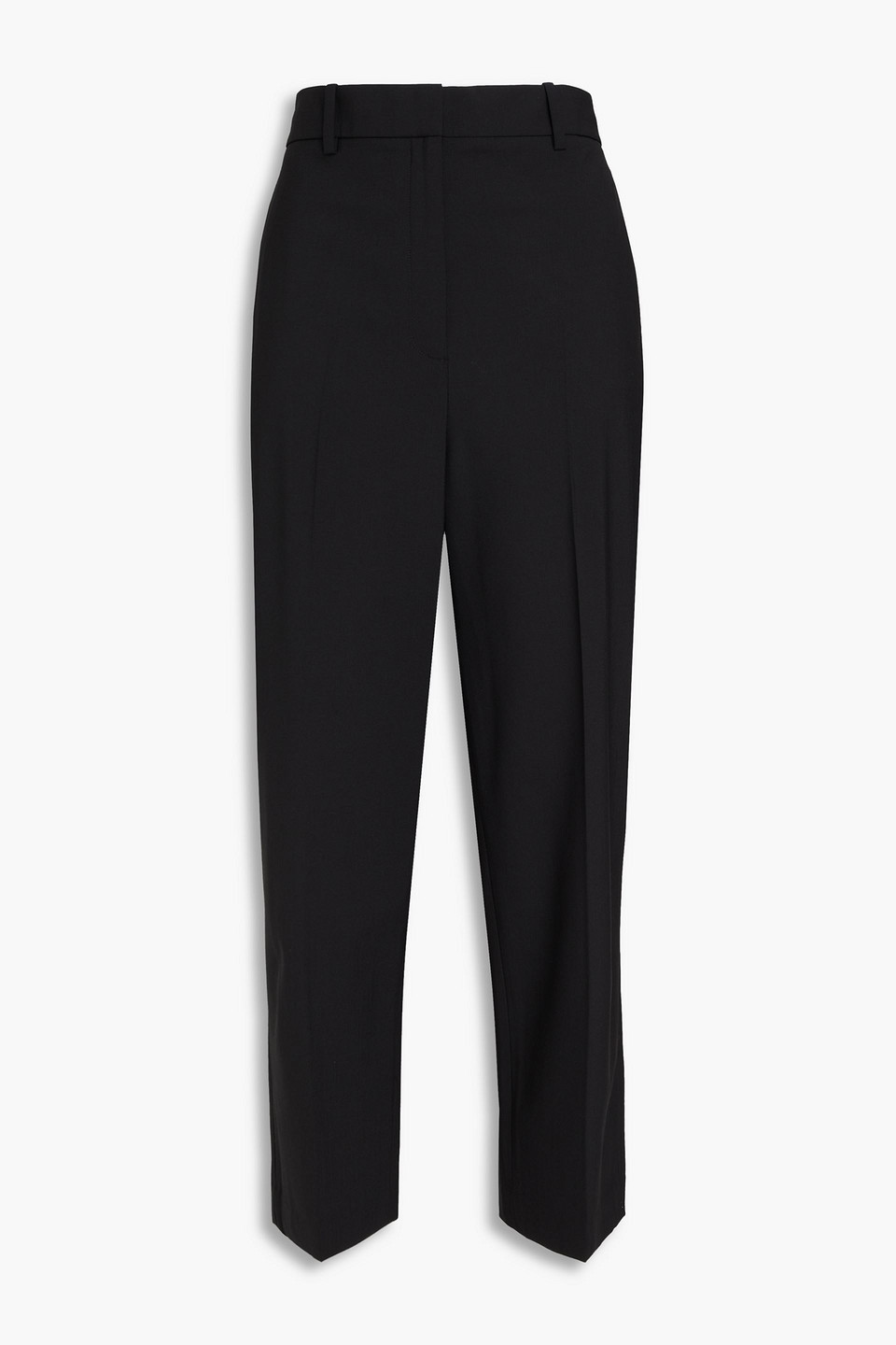 Theory Cropped Wool-blend Straight-leg Pants In Black