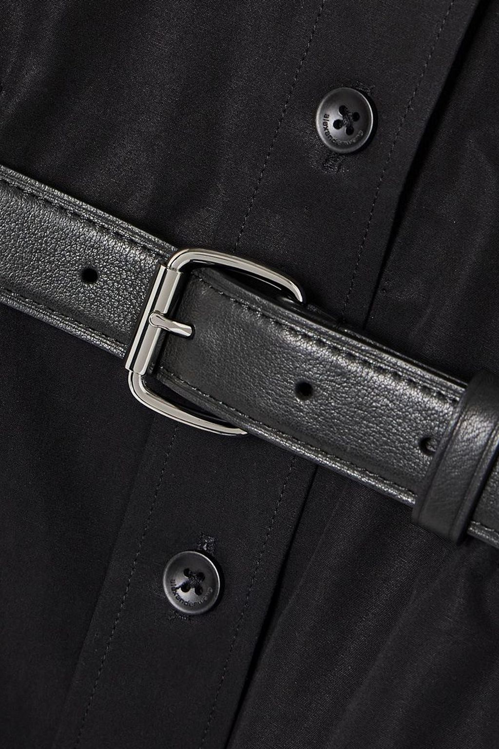 ALEXANDER WANG قميص مصنوع من قطن بوبلين بتصميم مزموم