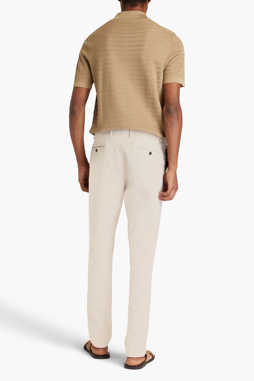 DUNHILL Embellished stretch-cotton twill chinos