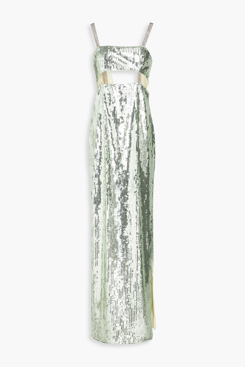 Galvan Rebecca Cutout Sequined Tulle Gown In White