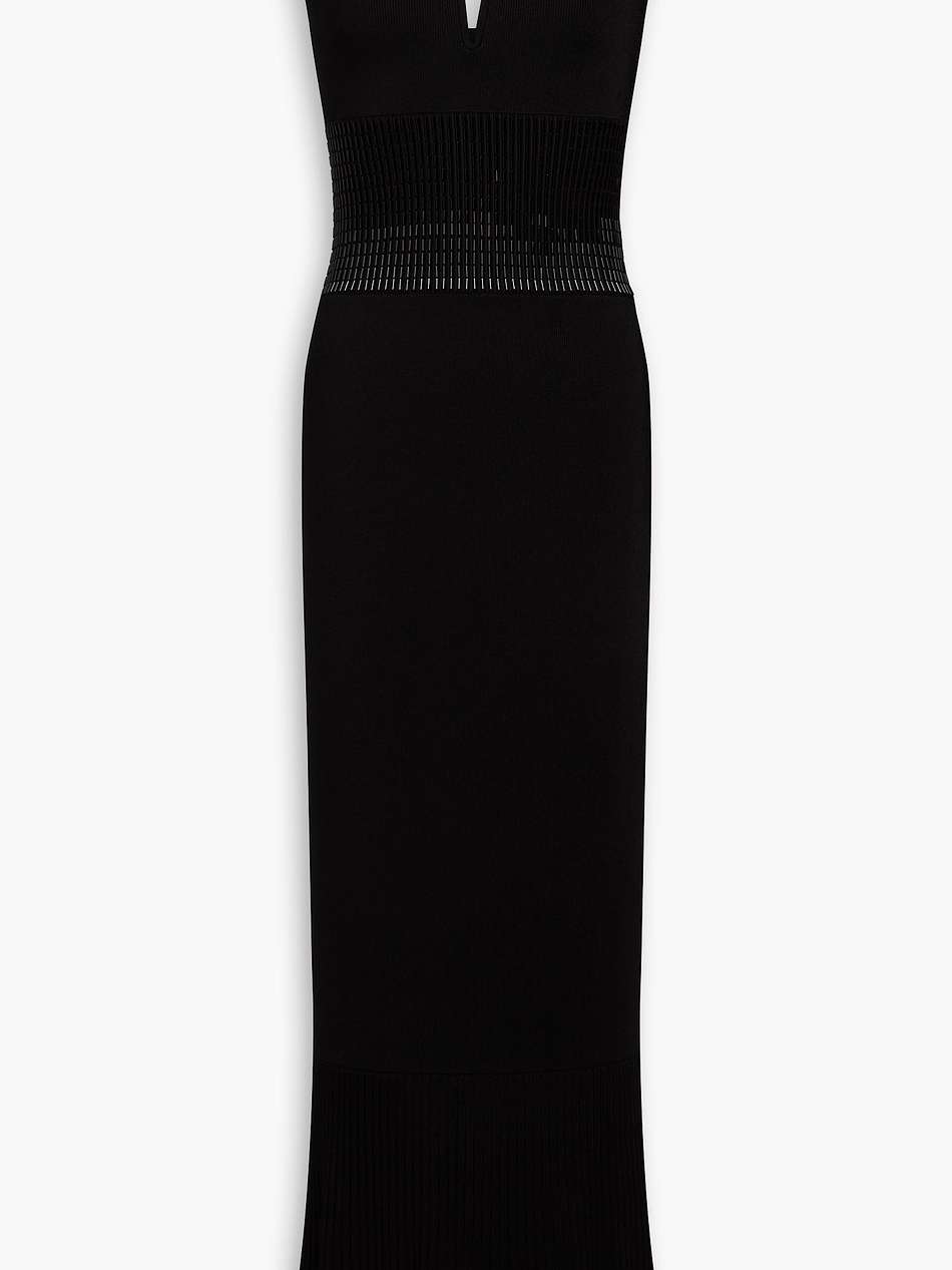 atalanta bead-embellished knitted maxi dress
