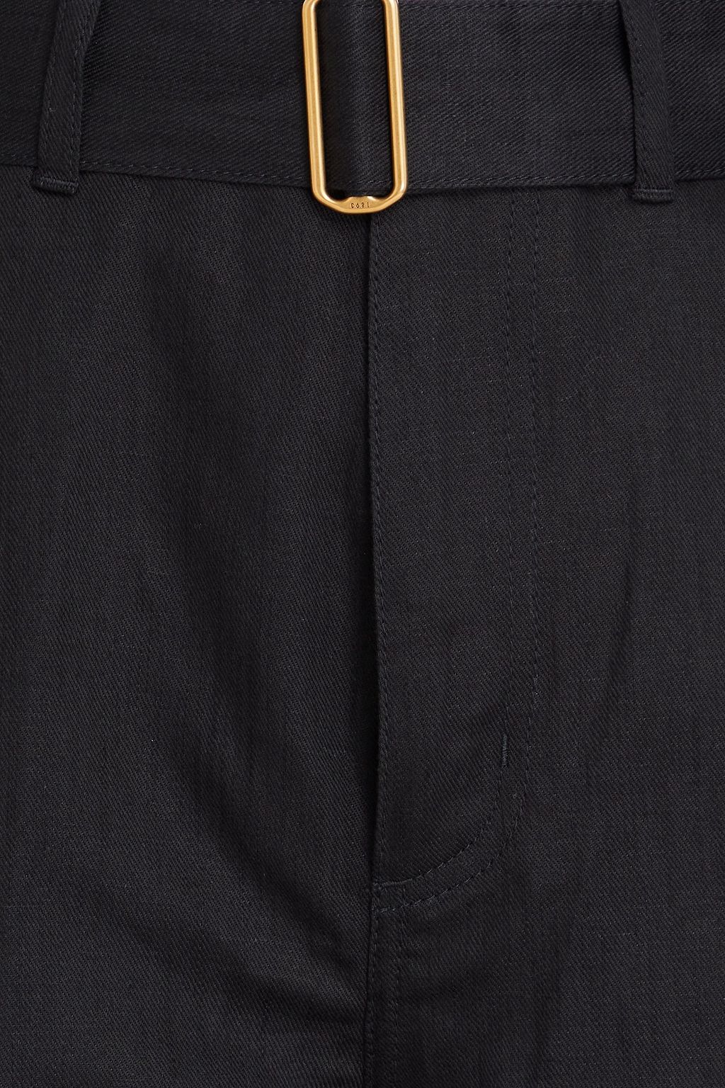 DUNHILL Belted cotton and linen-blend pants