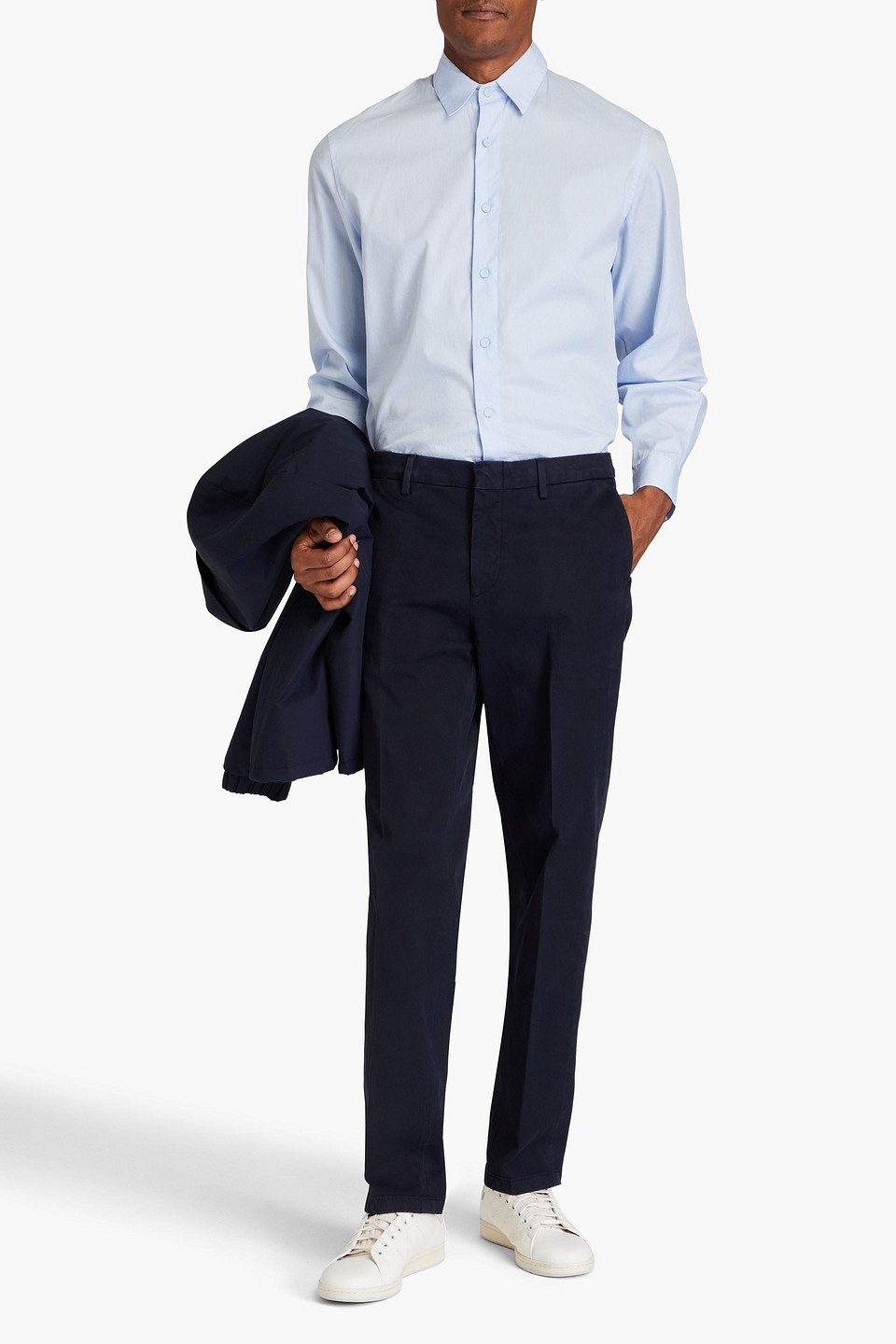 DUNHILL COTTON-BLEND TWILL CHINOS