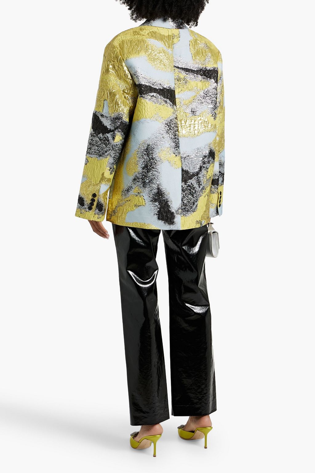 STINE GOYA Pezz metallic cloqué blazer