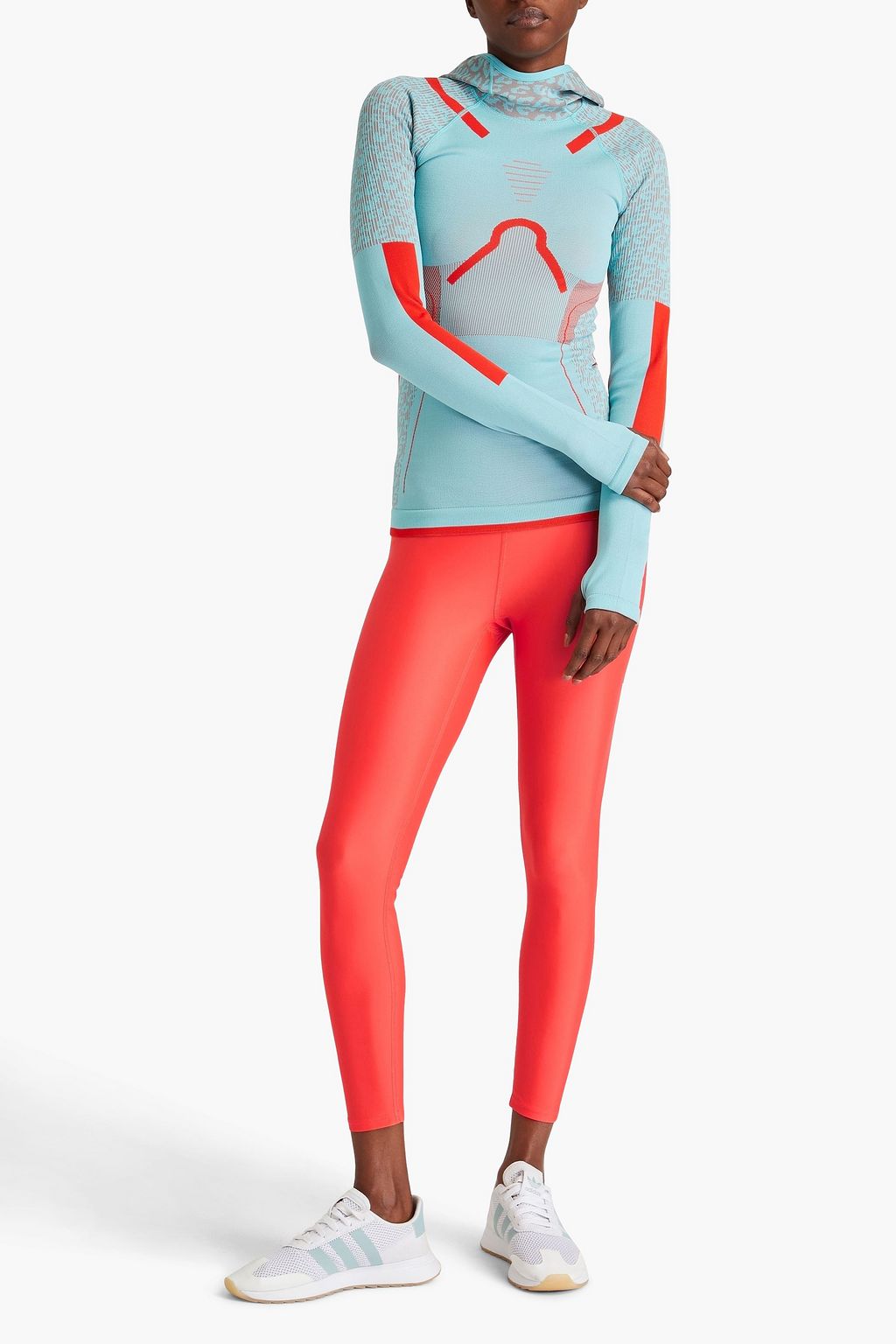ADIDAS BY STELLA MCCARTNEY Jacquard-knit hooded top
