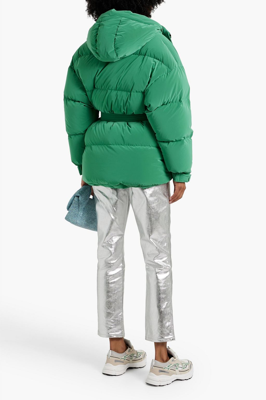 IENKI IENKI Michlin belted quilted faux leather down jacket