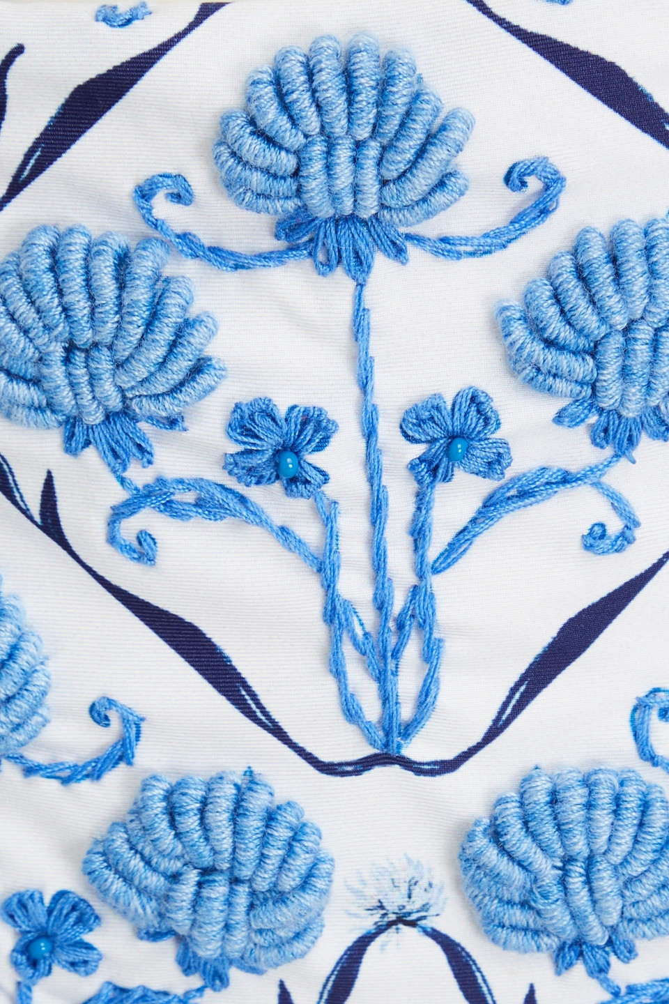 Shop Agua By Agua Bendita Jenjibre Ventura Embroidered Printed High-rise Bikini Briefs In White
