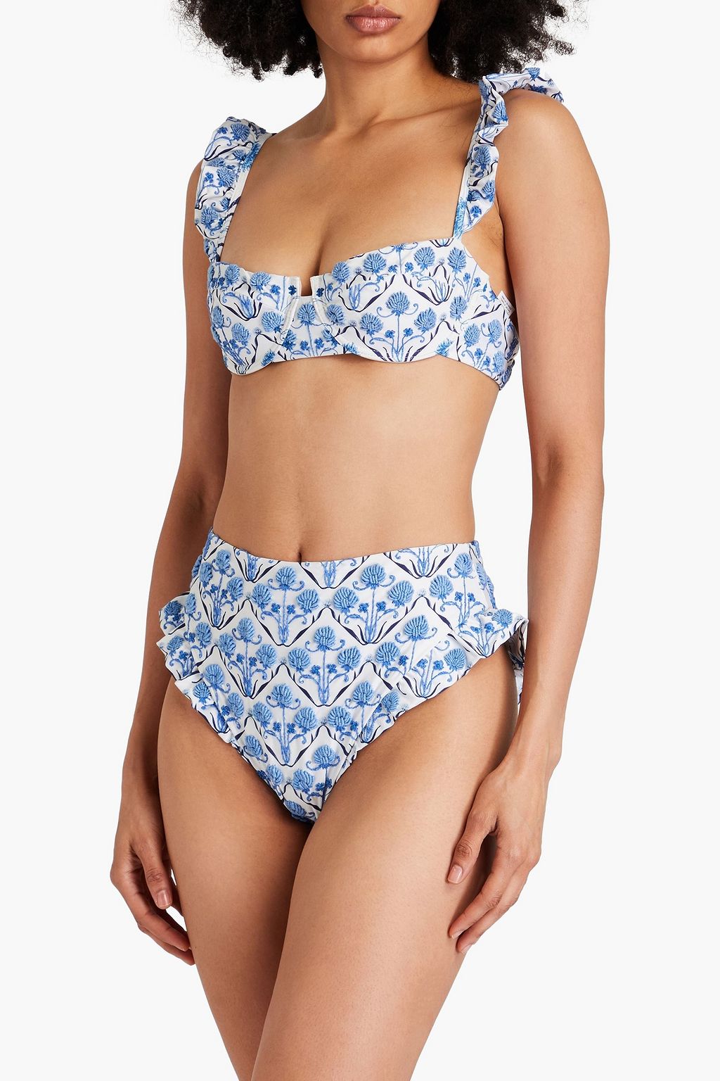 AGUA BY AGUA BENDITA Jenjibre Ventura embroidered printed high-rise bikini briefs