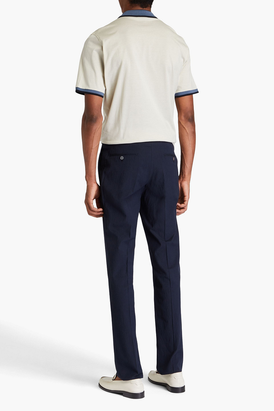 DUNHILL SLIM-FIT COTTON-BLEND TWEED PANTS