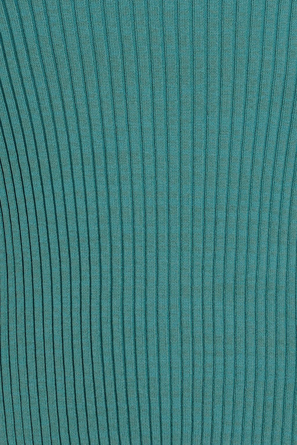GANNI بلوزة من دون أكمام من نسيج مضلّع بنمط ميلانج