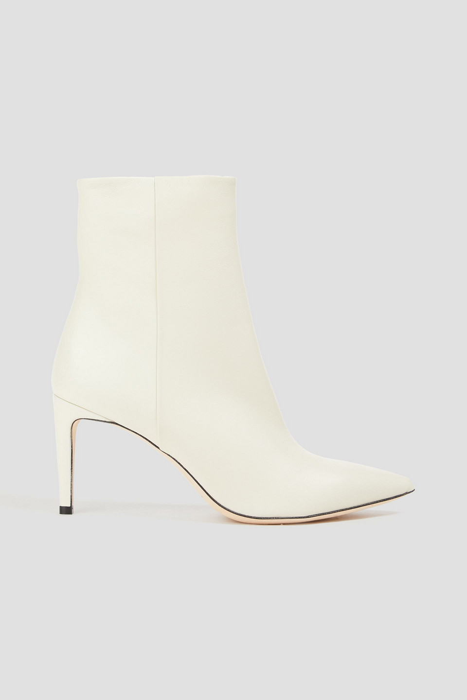 Theory Leather Ankle Boots In Ivory