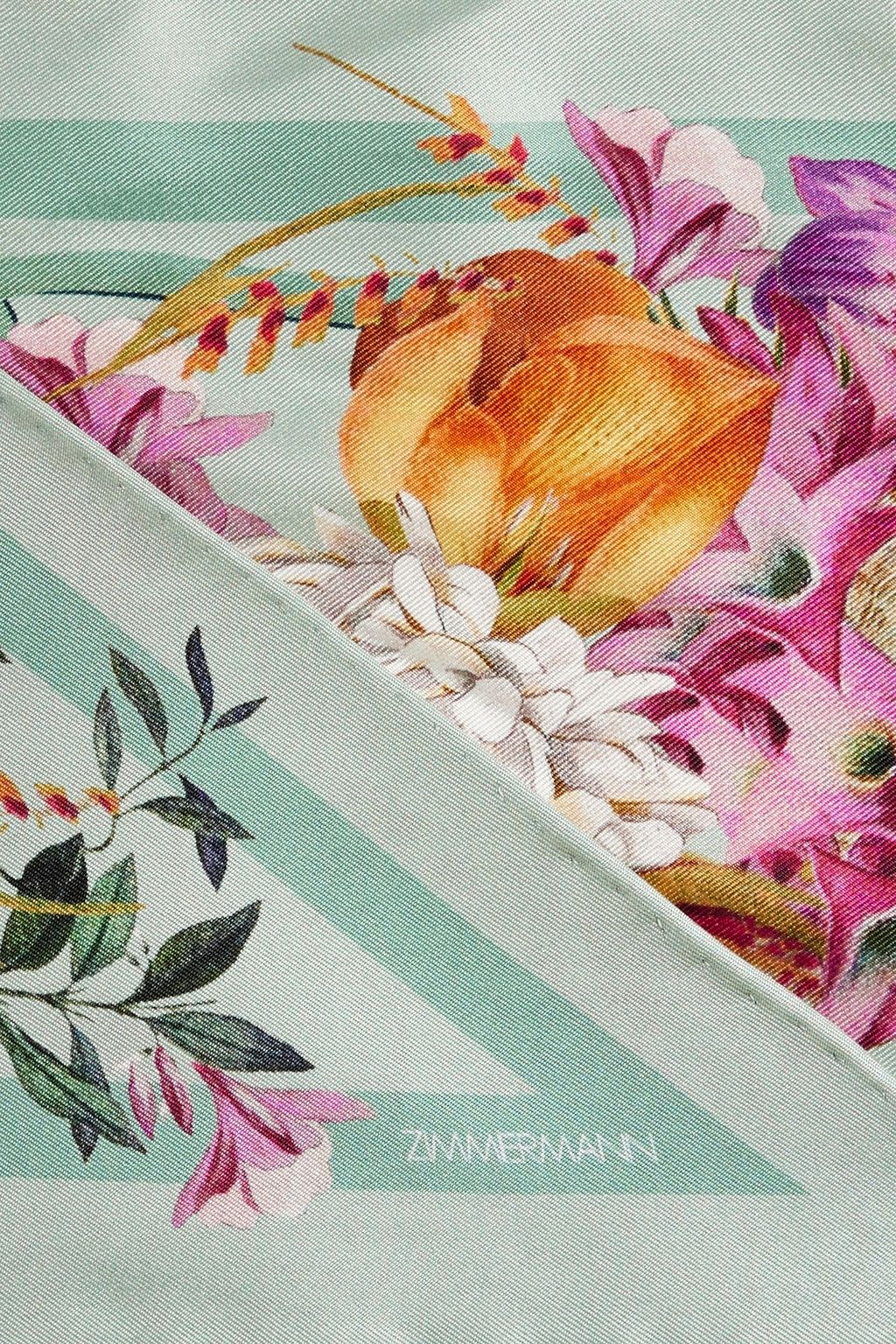 ZIMMERMANN Floral-print silk-twill scarf