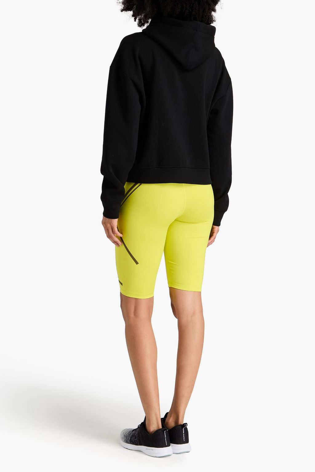 ADIDAS BY STELLA MCCARTNEY شورت لركوب الدراجات مصنوع من نسيج مطاطي ومزين بطبعات