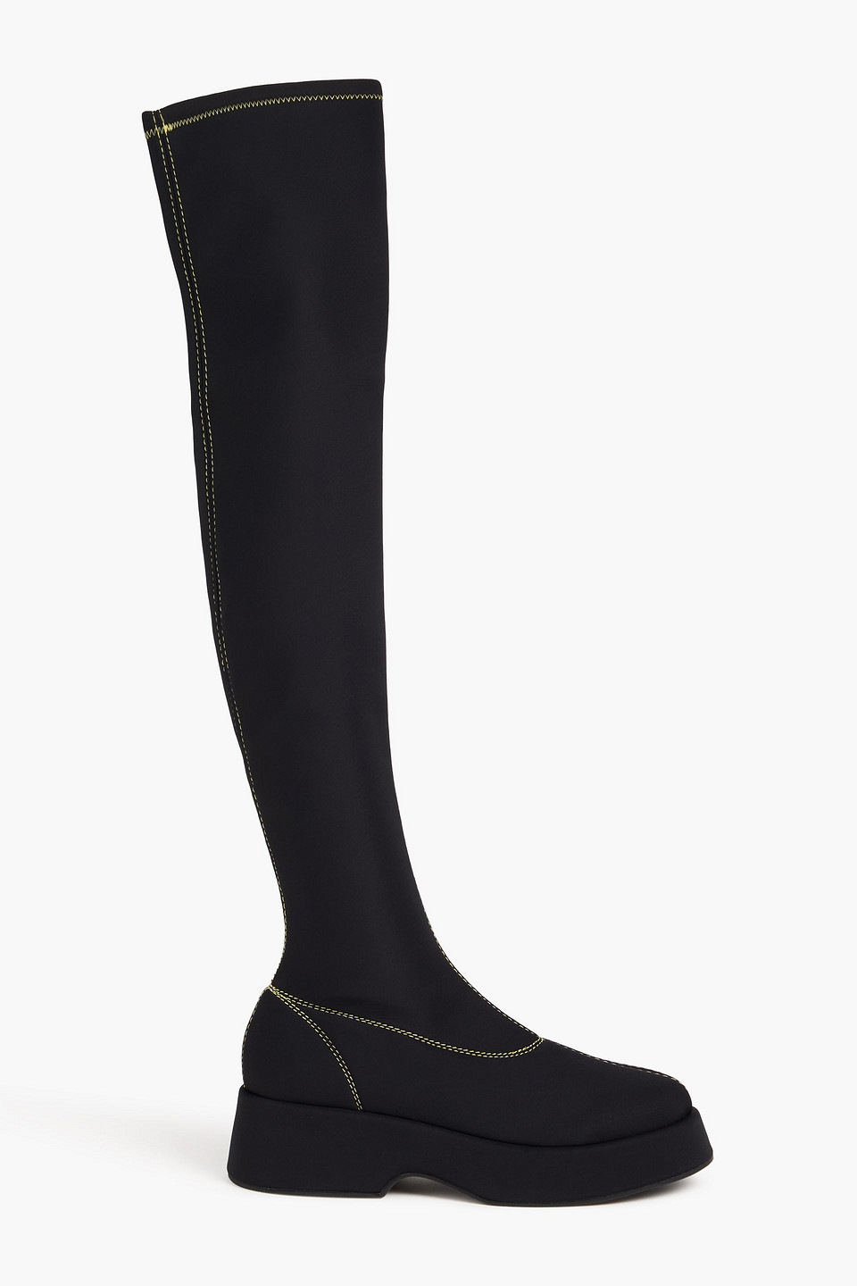 Scuba platform thigh boots