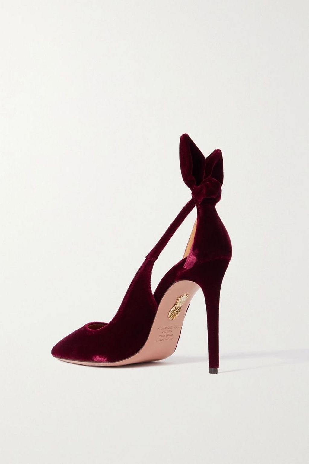AQUAZZURA Bow Tie 105 velvet pumps