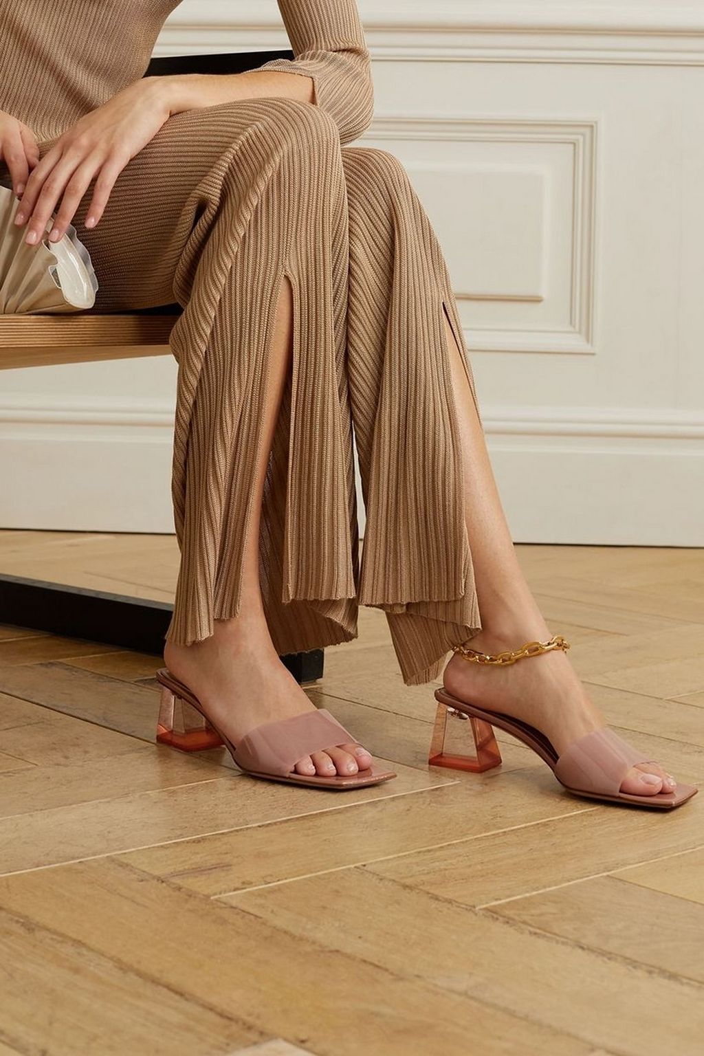 GIANVITO ROSSI Cosmic Glass 55 TPU mules