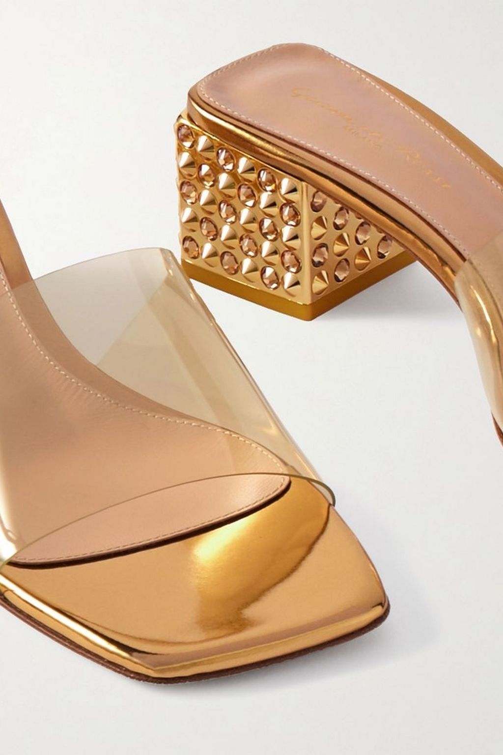 GIANVITO ROSSI Kara embellished PVC mules