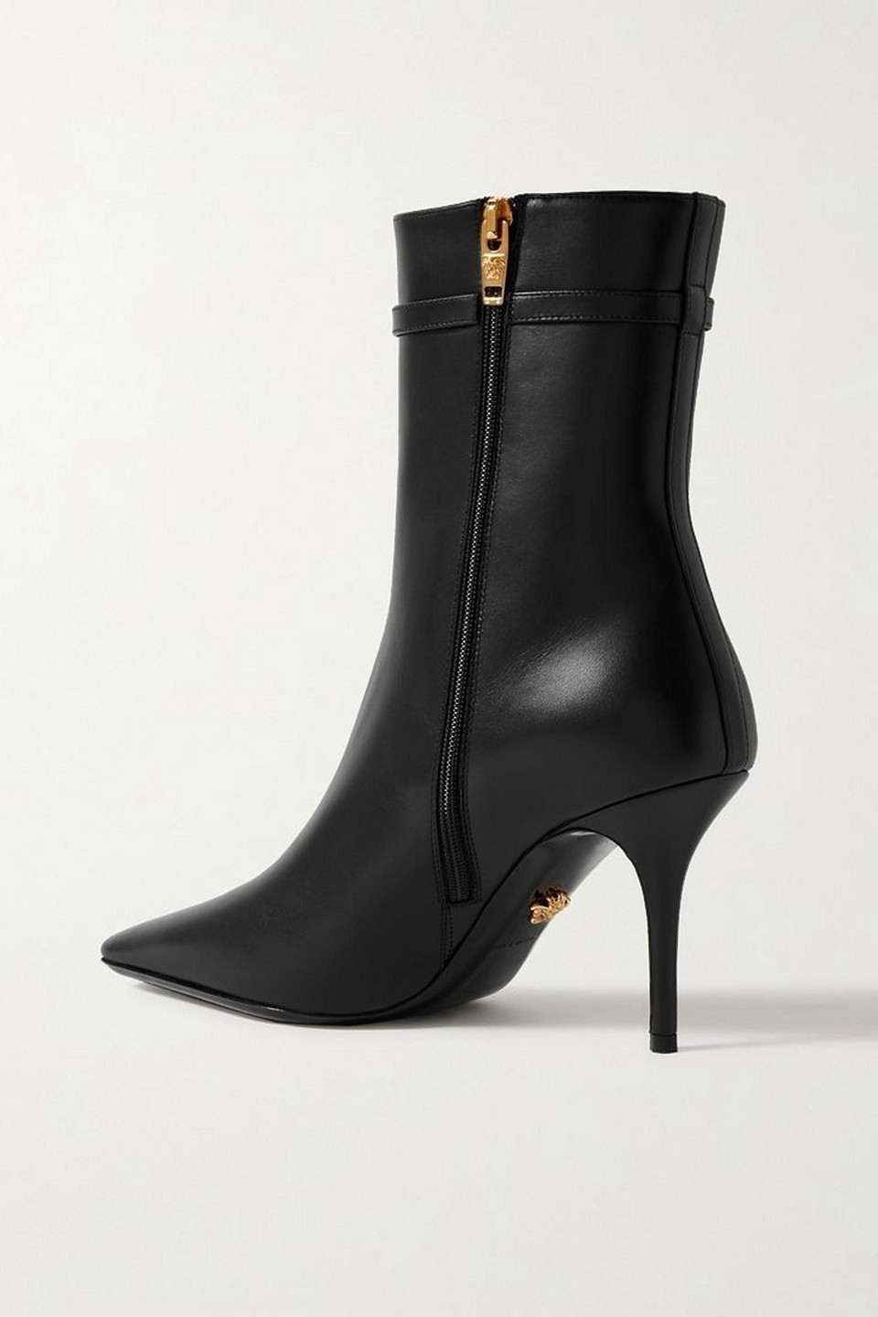 Versace - Embellished Leather Ankle Boots - Black - Eu 39 