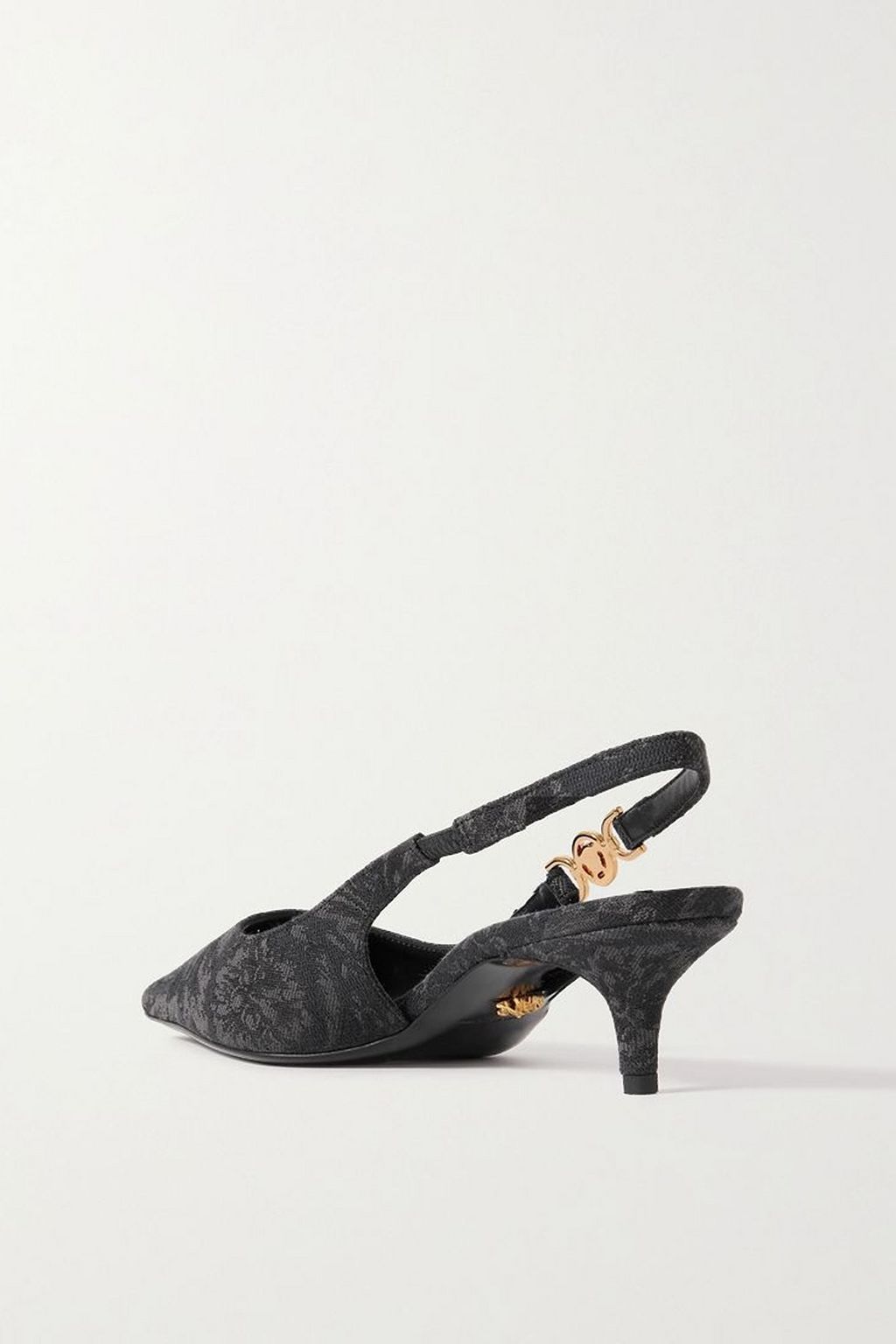 VERSACE Embellished brocade slingback pumps