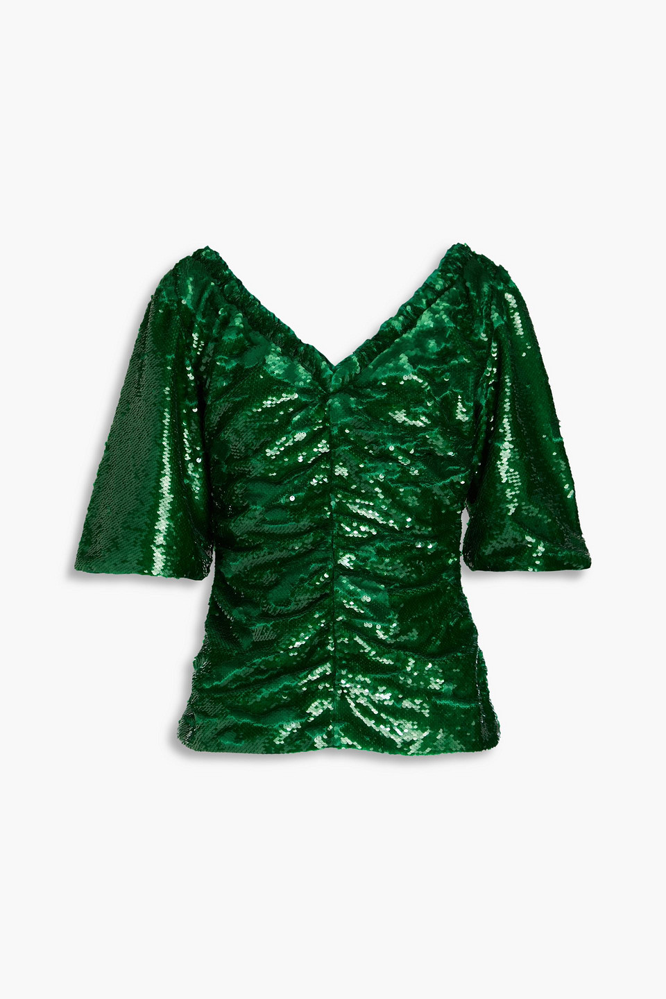 Ganni Woman Blouse Green Size 6 Recycled Polyester