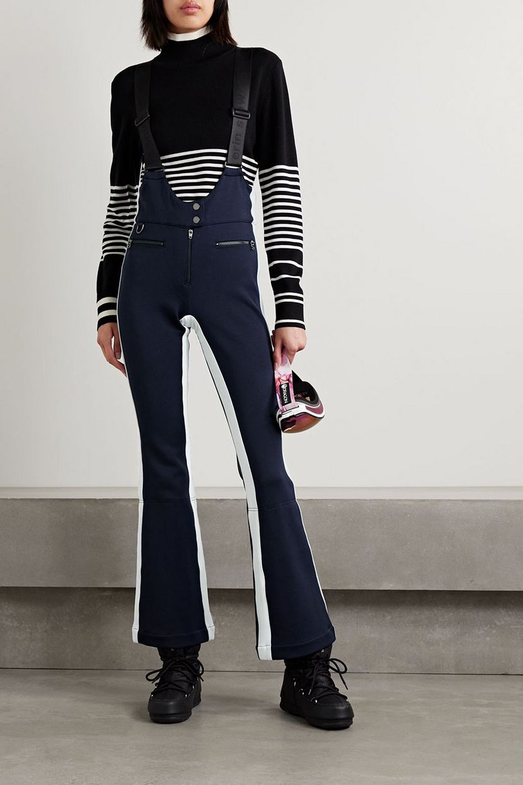ERIN SNOW Kris striped ski salopettes