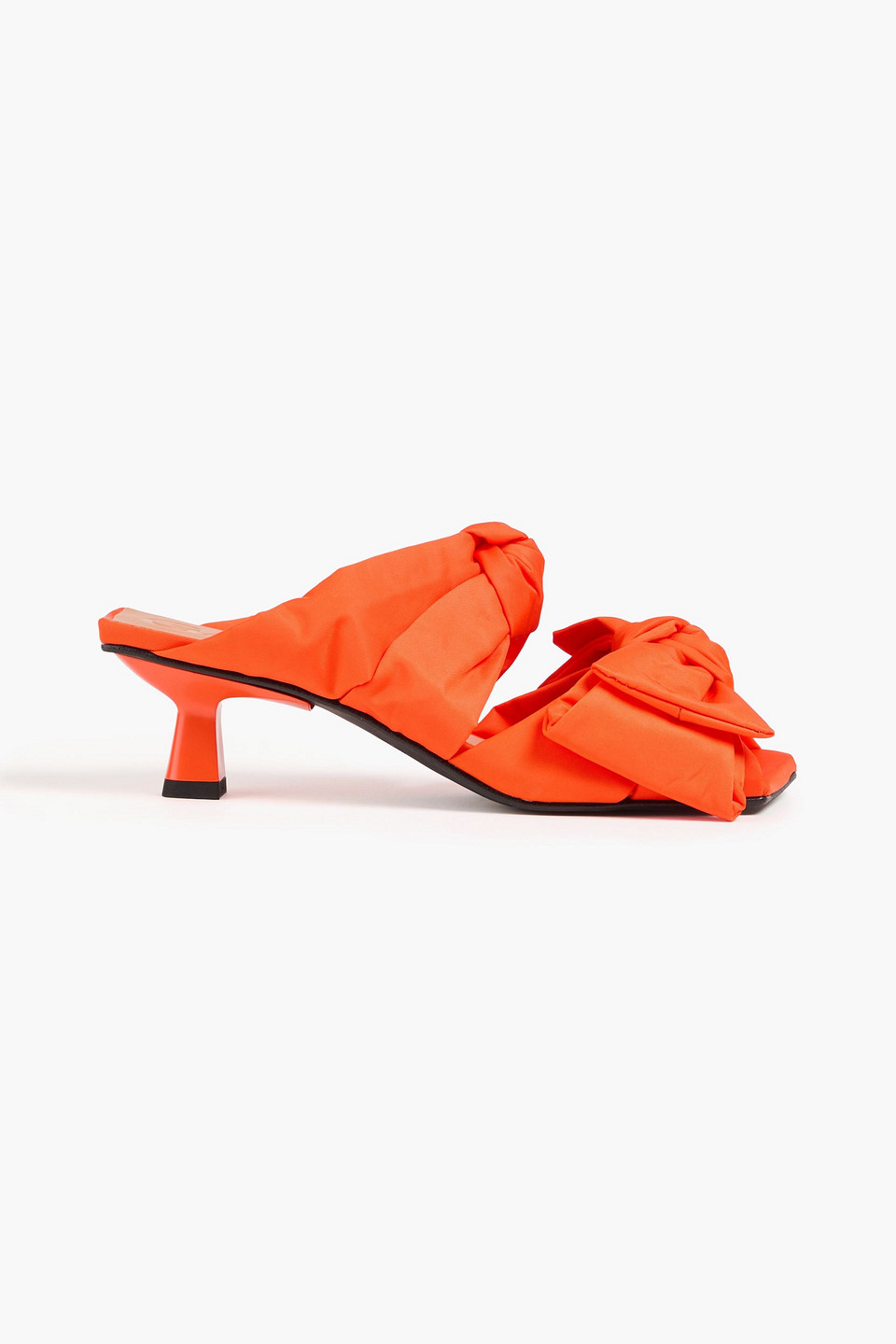 Ganni Mules Aus Shell Mit Schleife In Helles Orange