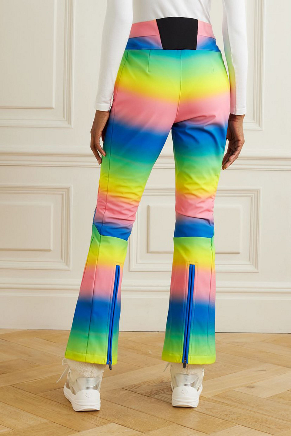 Shop Perfect Moment Aurora Mid-rise Flared Ski Pants In Multicolor