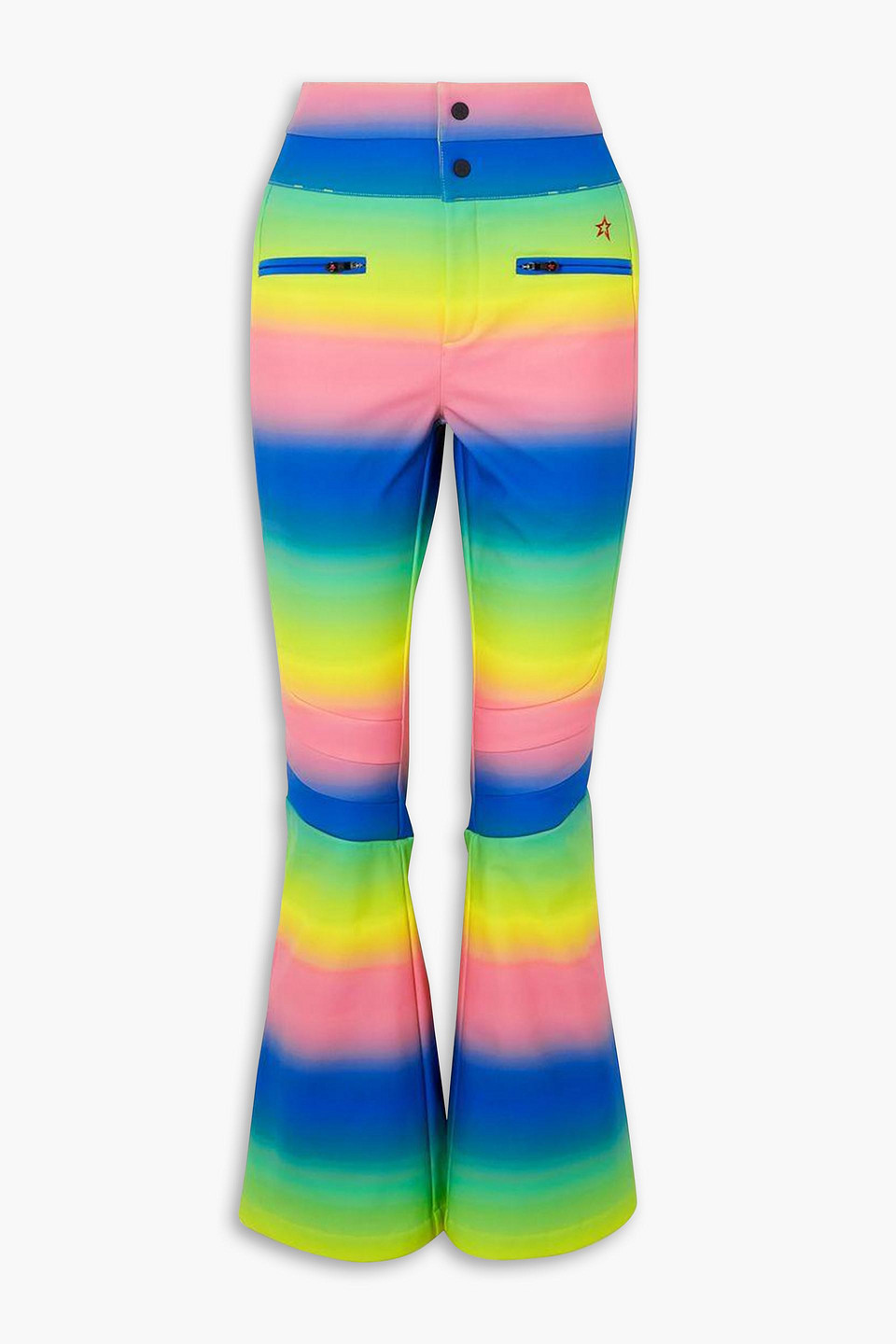 Shop Perfect Moment Aurora Mid-rise Flared Ski Pants In Multicolor
