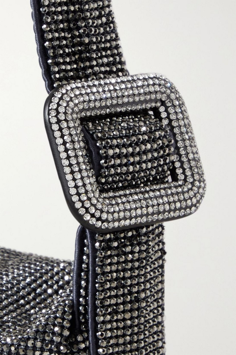 Benedetta Bruzziches Vitty La Mignon Crystal-embellished Satin Shoulder Bag In Gunmetal
