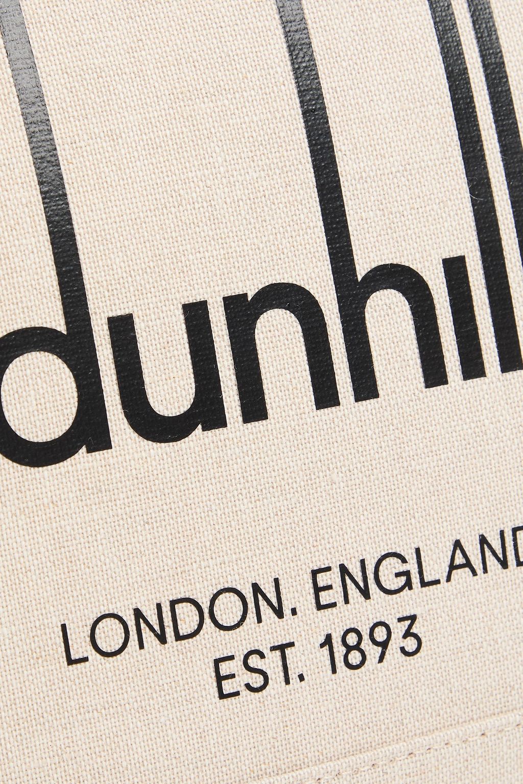 DUNHILL حقيبة باوتش من الكنفا مزينة بطبعة شعار العلامة