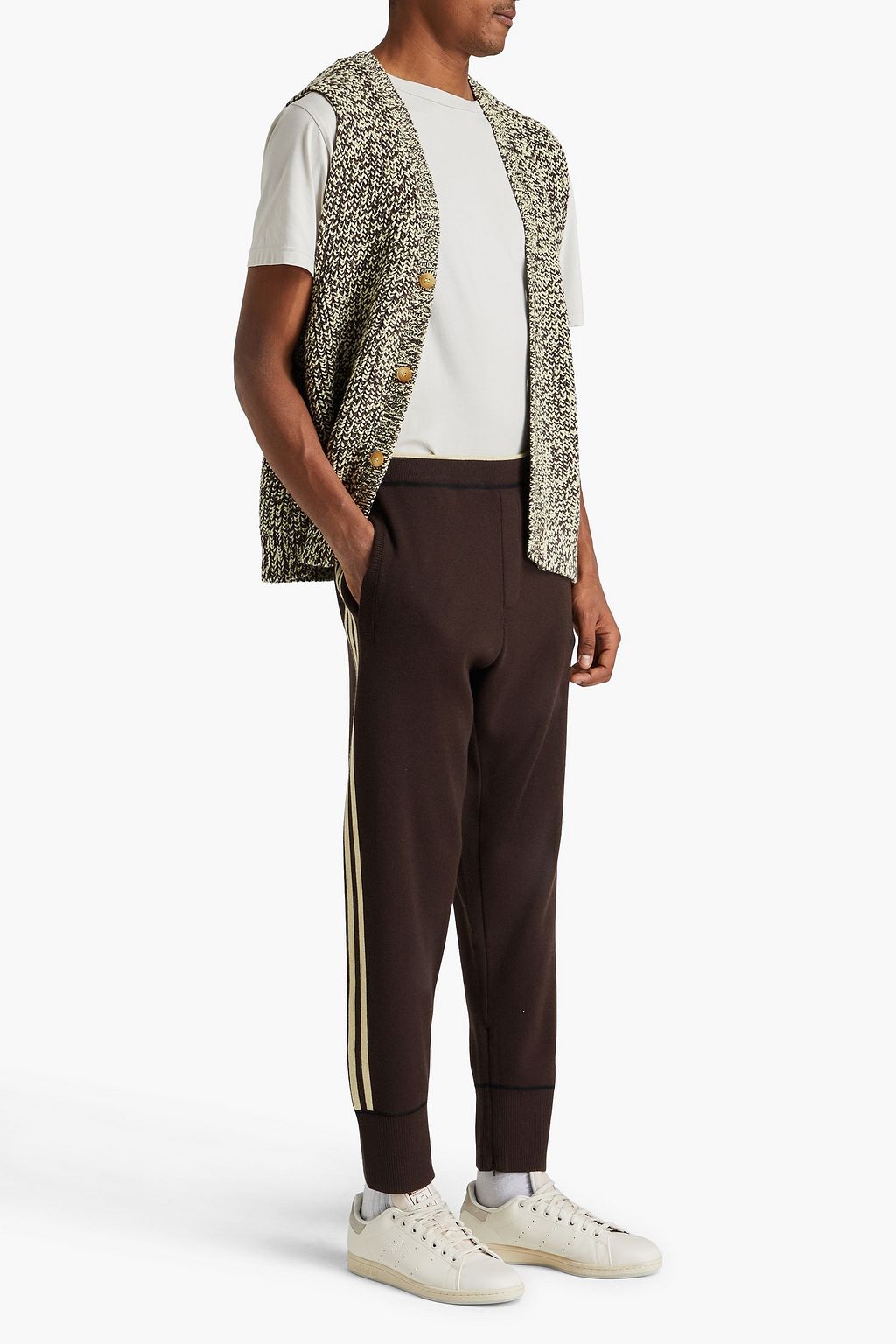 ADIDAS ORIGINALS BY WALES BONNER بنطال رياضي من نسيج محبوك بقصة تضيق تدريجيًا