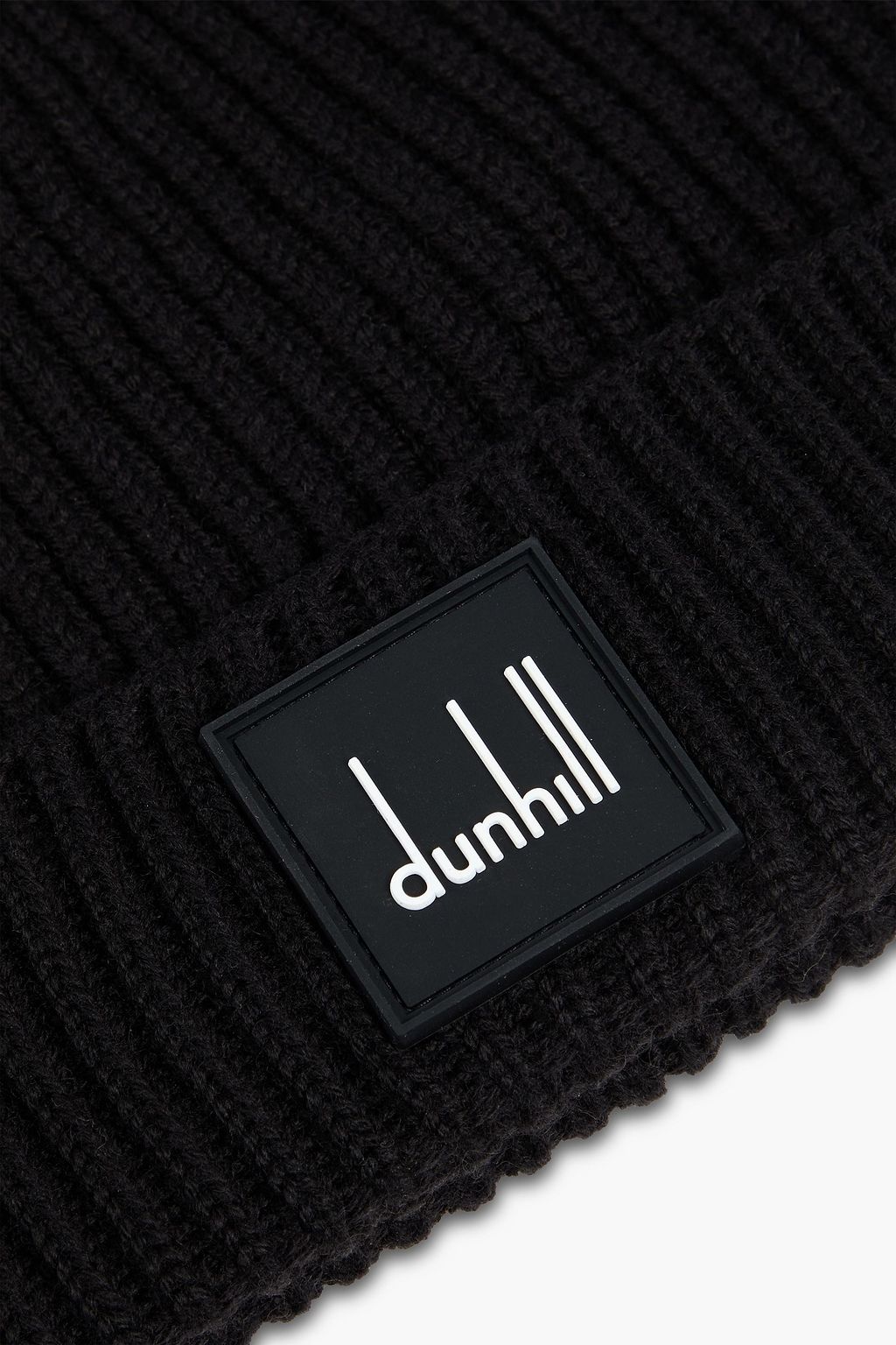 DUNHILL Logo-appliquéd ribbed merino wool beanie